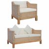 vidaXL 2-tlg. Sofagarnitur mit Kissen Natur Rattan
