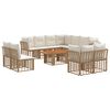 vidaXL Gartensofa-set 12 stk. Nat&uuml;rlich und Cremwei&szlig; Poly-Rattan