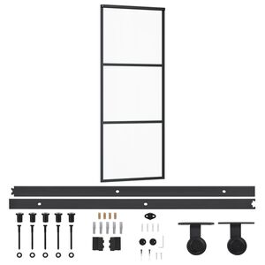 vidaXL Schiebet&uuml;r mit Beschlag ESG-Glas & Aluminium 76x205 cm