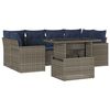 vidaXL 7-teiliges Gartensofa-Set mit Kissen, grau, Polyrattan