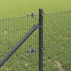 vidaXL Zaunpfosten Grau 100 x 0,4 m (16 x 16 mm Maschen) Stahl und PVC