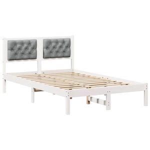 vidaXL Bettrahmen Hellgrau 120 x 190 cm Massives Kiefernholz