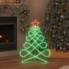 vidaXL Lichterbaum in Weihnachtsbaumform Mehrfarbig 80 x 56 cm PVC