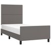 vidaXL Bettgestell mit Kopfteil Grau 80x200 cm Kunstleder