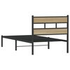 vidaXL Metallbett ohne Matratze Sonoma-Eiche 100x190 cm
