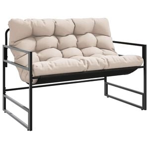 vidaXL Gartenbank mit Kissen Taupe 113 cm Stahl