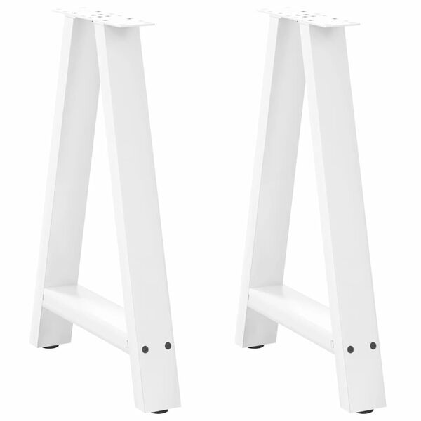 vidaXL Esstischbeine A-Form 2 Stk. Wei&szlig; 60x(72-73) cm Stahl