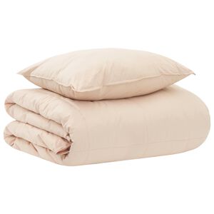 vidaXL Bettw&auml;sche-Set Beige 135 x 200 cm Baumwolle, Kapok, Polyester
