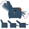 vidaXL Massagesessel mit Aufstehhilfe Blau Stoff