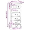 vidaXL Kommode Braun 45 x 35 x 100,5 cm Massives Mahagoni Holz