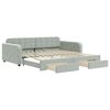 vidaXL Tagesbett Ausziehbar mit Schubladen Hellgrau 100x200 cm Samt