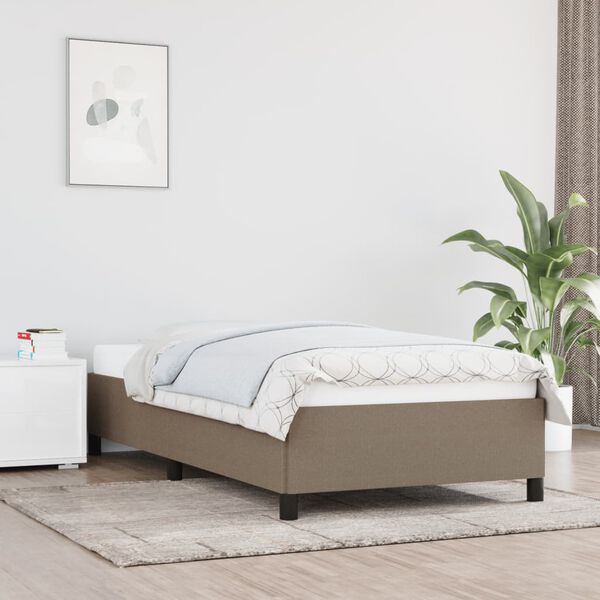vidaXL Bettgestell ohne Matratze Taupe 100x200 cm Stoff