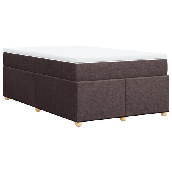 vidaXL Boxspringbett mit Matratze Dunkelbraun 120x190 cm Stoff