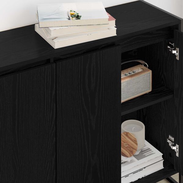 vidaXL Seitenschrank Schwarz Eichen-Optik 96,5 x 30 x 75 cm