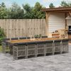 vidaXL 13-tlg. Garten-Essgruppe mit Kissen Grau Poly Rattan