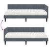 vidaXL Eckbettgestell mit Matratze mit Kopfteil 2 pcs Grau Samt
