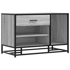 vidaXL Schuhbank Grau Sonoma 80x40x53,5 cm Holzwerkstoff und Metall