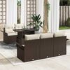 vidaXL Gartensofa-set mit Kissen 6 pcs Braun Poly-Rattan
