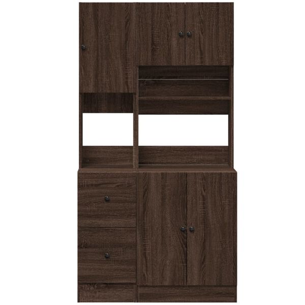 vidaXL K&uuml;chenschrank Braun Eichen-Optik 95x50x180 cm Holzwerkstoff