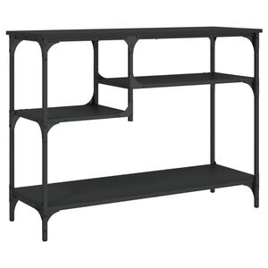 vidaXL Konsolentisch mit Ablagen Schwarz 100x35x75 cm