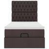 vidaXL Ottoman-Bett mit Matratze & LEDs Dunkelbraun 80x200 cm Stoff