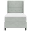 vidaXL Boxspringbett mit Matratze Hellgrau 200 x 100 cm Polyester