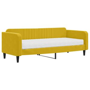vidaXL Tagesbett mit Matratze Gelb 90x200 cm Samt