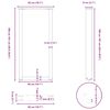 vidaXL Bartischbeine U-Form 2 Stk. Naturstahl 50x(100-101) cm Stahl