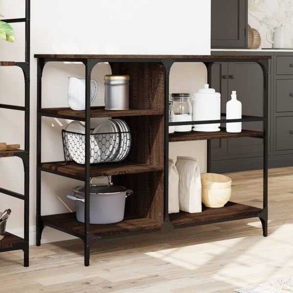 vidaXL K&uuml;chenwagen Braun Eichen-Optik 100x45x89,5 cm Holzwerkstoff