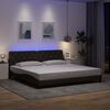 vidaXL Bettgestell mit LED ohne Matratze Dunkelbraun 200x200 cm Stoff
