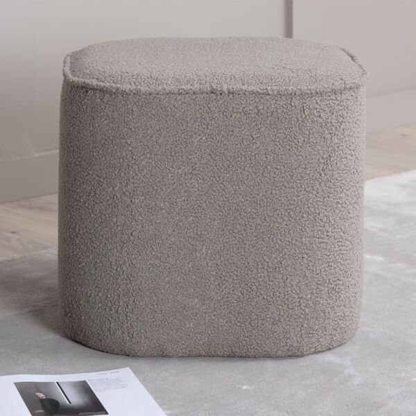 Venture Home Hocker Piff 44x44x41 cm Teddy Grau