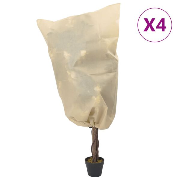 vidaXL Wintervlies mit Kordelzug 4 Stk. 70 g/m² 0,8x1 m
