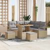 vidaXL Gartensofa-set mit Kissen 8 pcs Beige Poly-Rattan