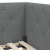 vidaXL Eckbettgestell mit Matratze Dunkelgrau 90 x 200 cm Stoff