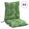 vidaXL Niedriglehner-Auflagen 4 Stk. Blattmuster Oxford-Gewebe