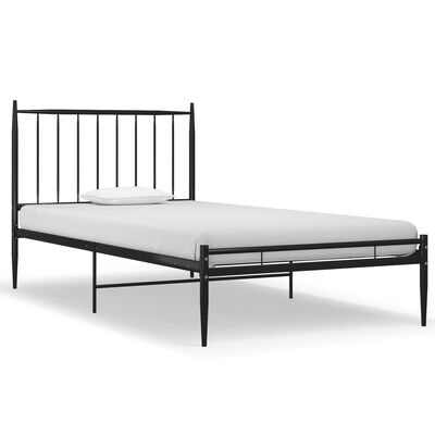 vidaXL Bett Schwarz Metall 90x200 cm