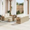 vidaXL Gartensofa-set mit Kissen 13 pcs Beige und Creme Poly-Rattan