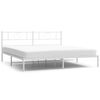 vidaXL Bettgestell mit Kopfteil Metall Wei&szlig; 180x200 cm