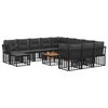 vidaXL Outdoor-Sofagarnitur 13 stk. Schwarz und Dunkelgrau Polyester