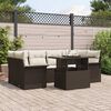 vidaXL Garten-Sofa-Set mit Kissen mit Speicher 7 pcs Braun Poly Rattan