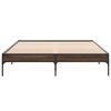 vidaXL Bettgestell Braun Eichen-Optik 140x200 cm Holzwerkstoff Metall
