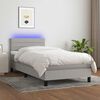vidaXL Boxspringbett mit Matratze & LED Hellgrau 80x200 cm Stoff