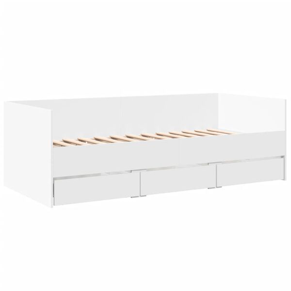 vidaXL Tagesbett mit Schubladen ohne Matratze Wei&szlig; 90x190 cm