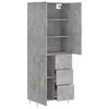 vidaXL Highboard Betongrau 69,5x34x180 cm Holzwerkstoff