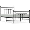 vidaXL Bettgestell mit Kopf- und Fu&szlig;teil Metall Schwarz 100x190 cm