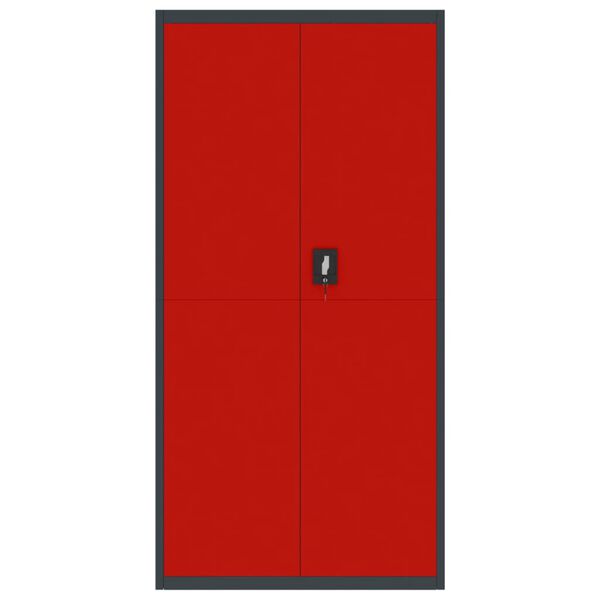 vidaXL Aktenschrank Anthrazit und Rot 90x40x180 cm Stahl