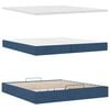 vidaXL Ottoman-Bett mit Matratzen Blau 200x200 cm Stoff