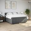 vidaXL Boxspringbett mit Matratze Dunkelgrau 180x200 cm Stoff