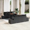 vidaXL Garten-Sofa-Set mit Speicher 7 pcs Schwarz Poly Rattan