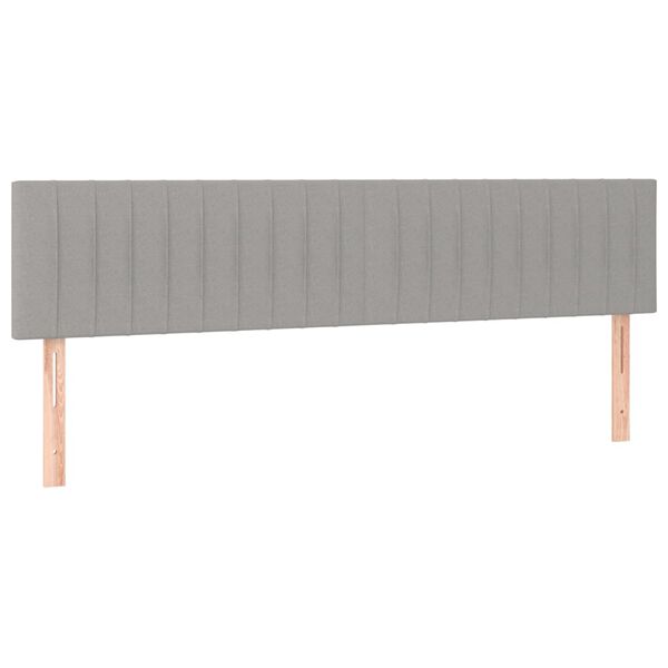 vidaXL Kopfteile Hellgrau 160x5x78/88 cm Stoff